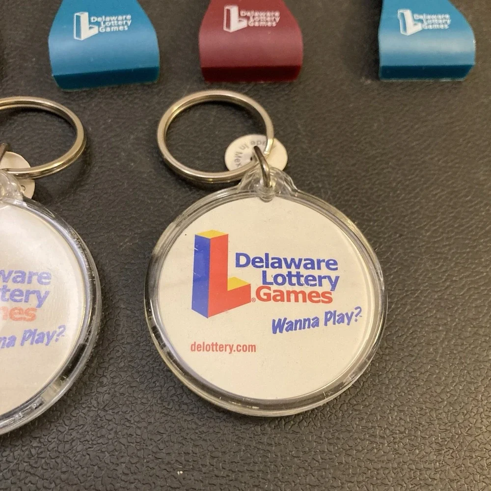 Delaware Lottery‎ Keychains Lot of 7 Games Wanna Play delottery.com